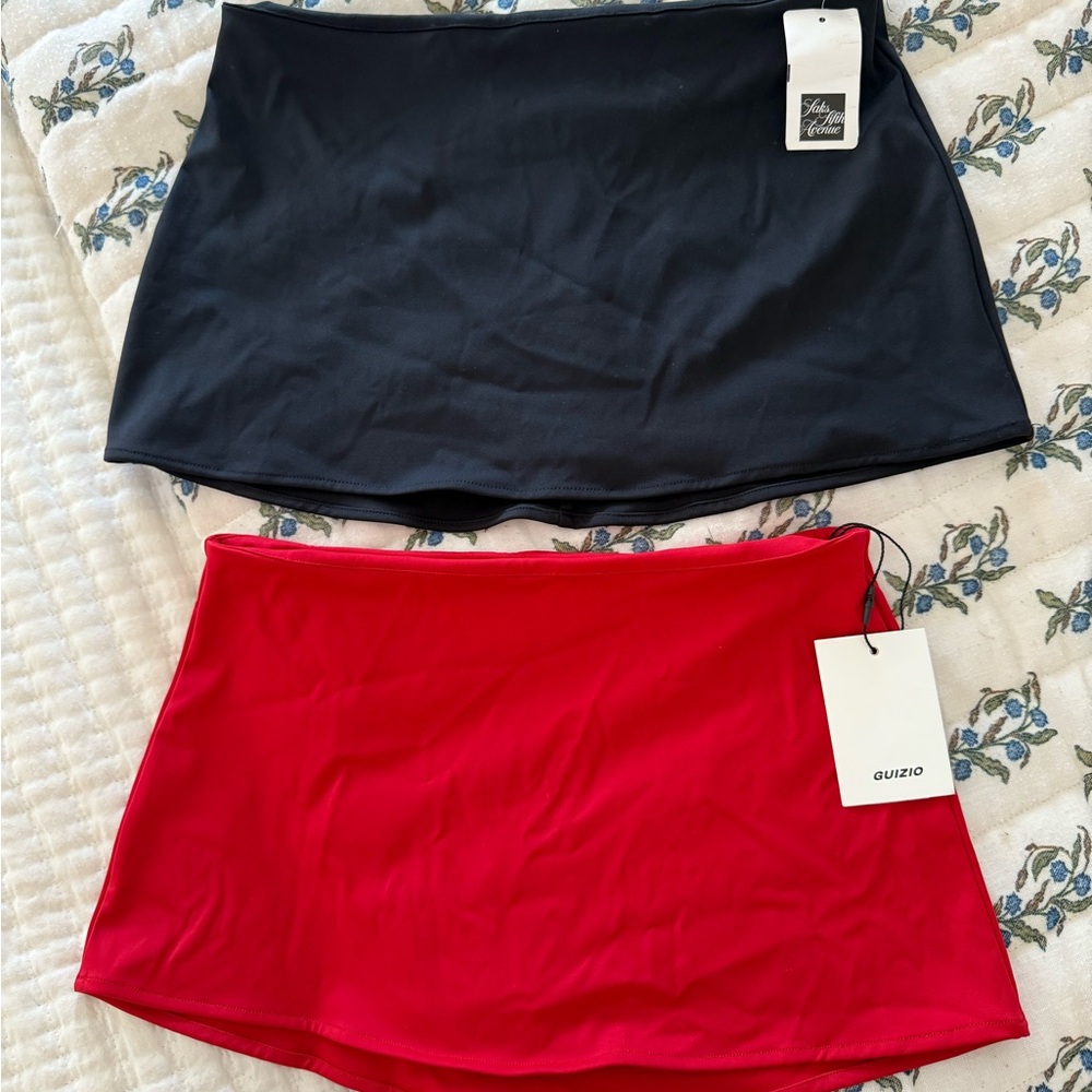 Danielle Guizio black/ red mini skirt NWT XXS
